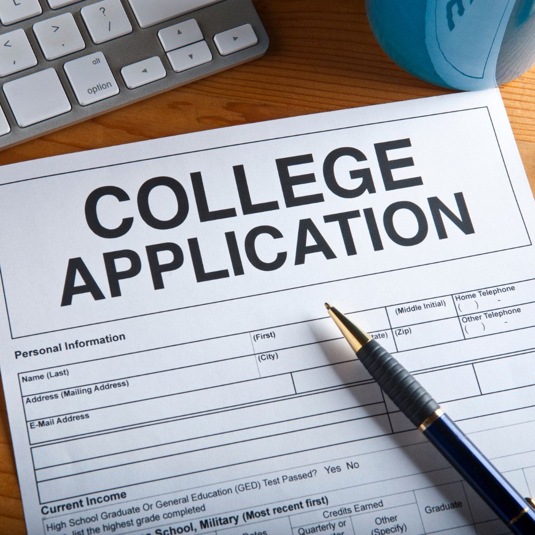 College application on table